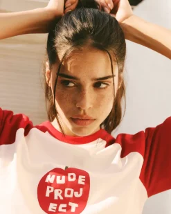 Nude Project Apple Crew Raglan Tee New