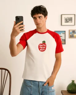 Nude Project Apple Crew Raglan Tee New