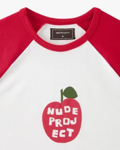 Nude Project Apple Crew Raglan Tee New