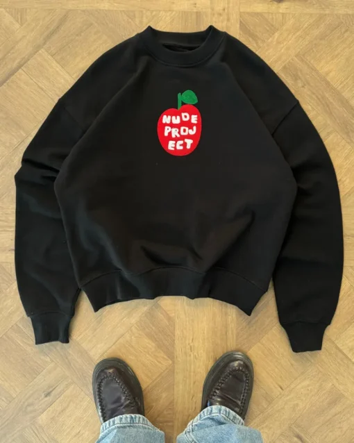Nude Project Apple Crew Sweatshirt Black Fashion