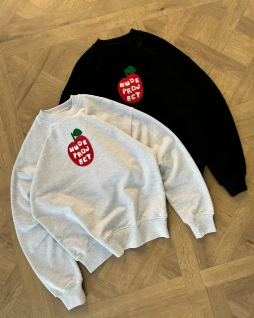 Nude Project Apple Crew Sweatshirt Grey Melange Hot