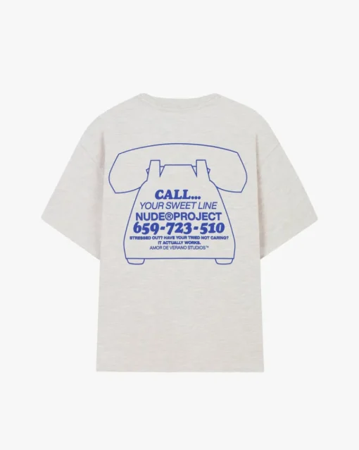 Nude Project Call Tee Grey Melange Sale