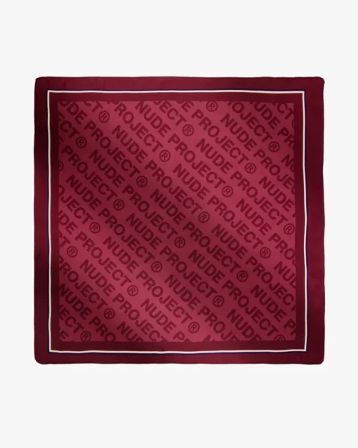 Nude Project Classic Handkerchief Logo Burgundy New