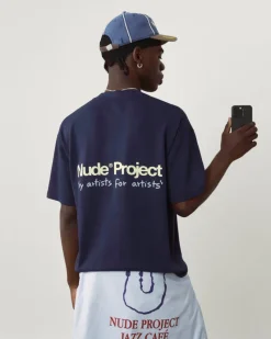 Nude Project Cult Tee Washed Navy Clearance