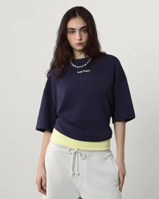 Nude Project Cult Tee Washed Navy Clearance