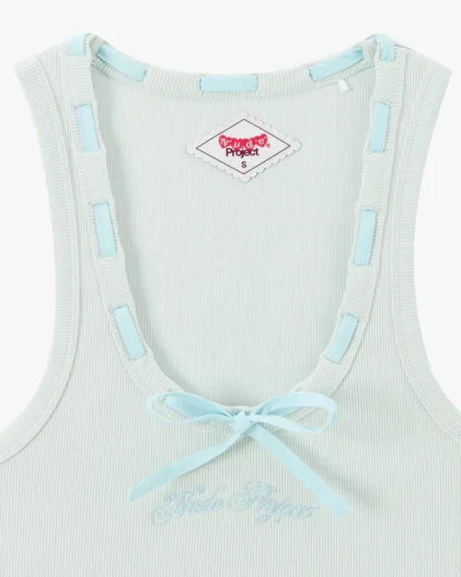 Nude Project Cutie Bow Tank Top Blue Clearance