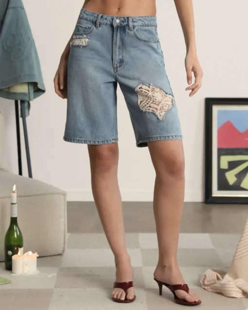Nude Project Denim Shorts Lace Best