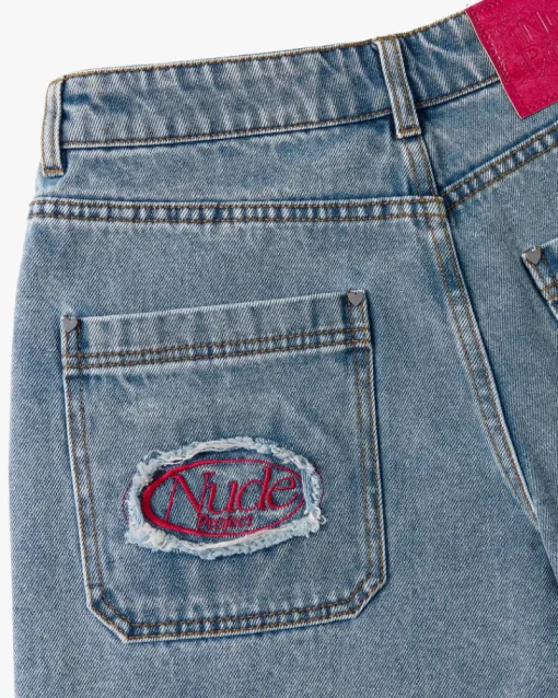 Nude Project Face Denim Shorts Online