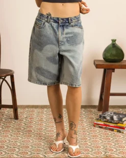 Nude Project Face Denim Shorts Online