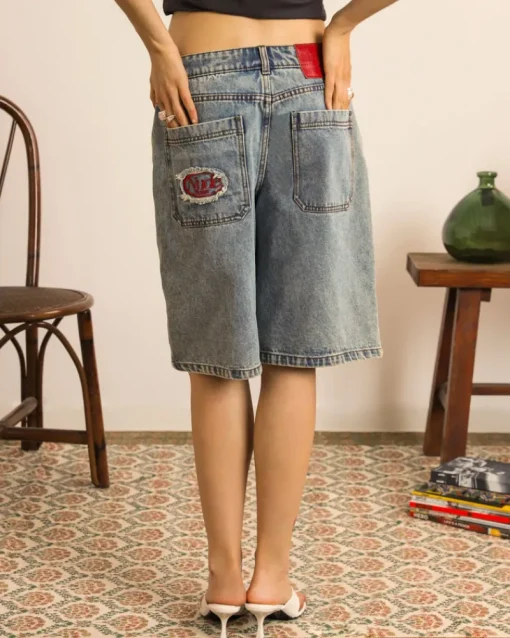 Nude Project Face Denim Shorts Online
