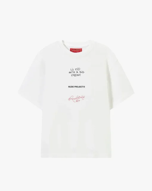 Nude Project Face Tee White New