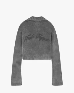 Nude Project First Class Zip-Up Knit Cardigan Ash New