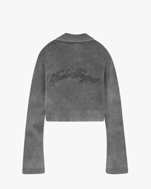 Nude Project First Class Zip-Up Knit Cardigan Ash New
