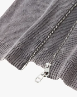 Nude Project First Class Zip-Up Knit Cardigan Ash New