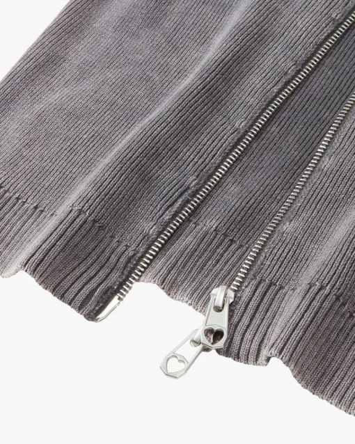 Nude Project First Class Zip-Up Knit Cardigan Ash New