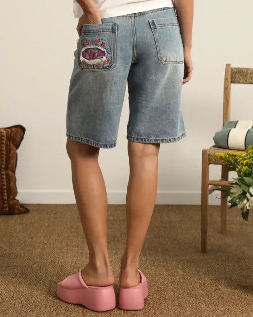 Nude Project Flowers Denim Shorts Hot