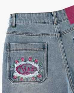 Nude Project Flowers Denim Shorts Hot