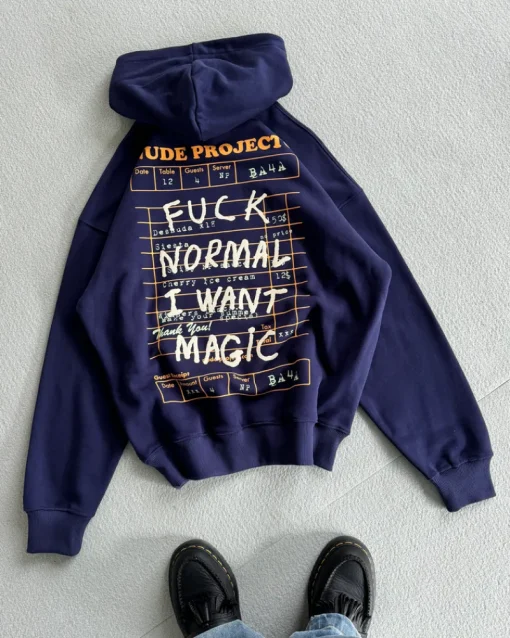 Nude Project Fuck Normal Hoodie Navy Fashion