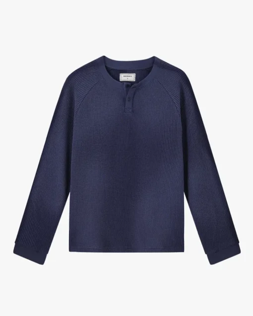 Nude Project Global Soon Waffle Polo Navy Clearance