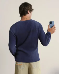 Nude Project Global Soon Waffle Polo Navy Clearance