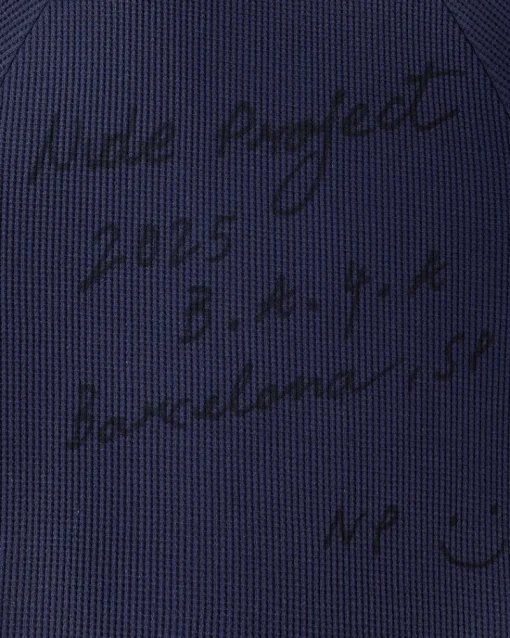 Nude Project Global Soon Waffle Polo Navy Clearance