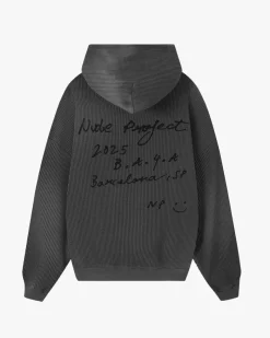 Nude Project Global Soon Waffle Zip-Up Hoodie Ash New