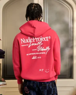 Nude Project Global Soon Zip-Up Hoodie Raspberry Clearance
