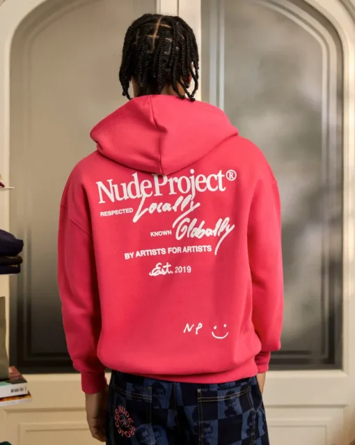 Nude Project Global Soon Zip-Up Hoodie Raspberry Clearance
