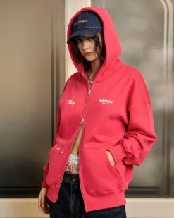Nude Project Global Soon Zip-Up Hoodie Raspberry Clearance