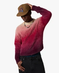 Nude Project Gradient Cozy Knit Sweater Red New