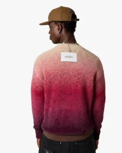 Nude Project Gradient Cozy Knit Sweater Red New