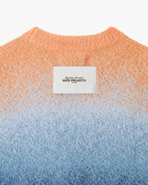 Nude Project Gradient Cozy Knit Sweater Orange Clearance