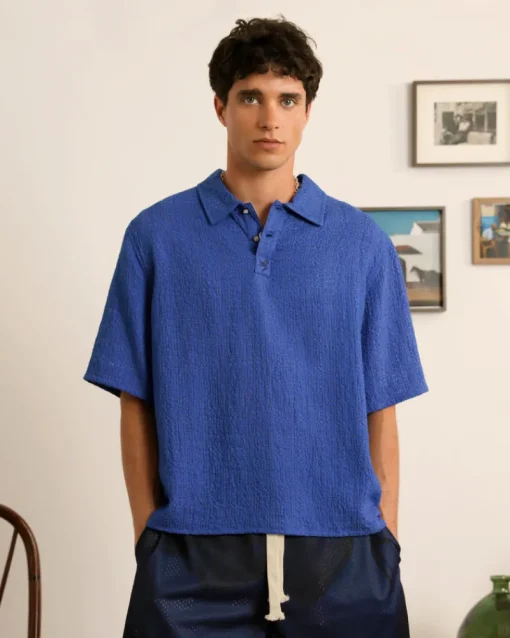 Nude Project Half Polo Blue Sale