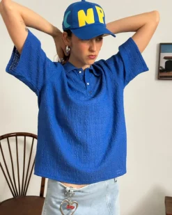 Nude Project Half Polo Blue Sale