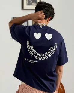 Nude Project Happy Tee Navy New