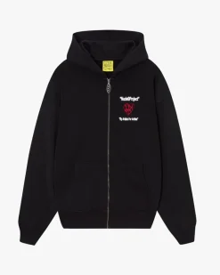 Nude Project Heartbroken Zip-Up Hoodie Black Sale