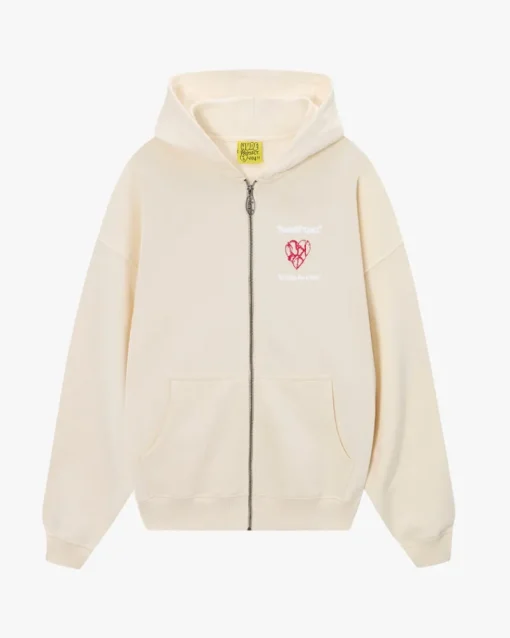 Nude Project Heartbroken Zip-Up Hoodie Marshmallow Discount