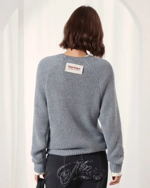 Nude Project Jonion Knit Sweater Blue Melange Clearance