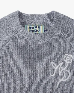 Nude Project Jonion Knit Sweater Blue Melange Clearance