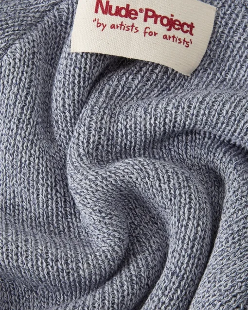 Nude Project Jonion Knit Sweater Blue Melange Clearance