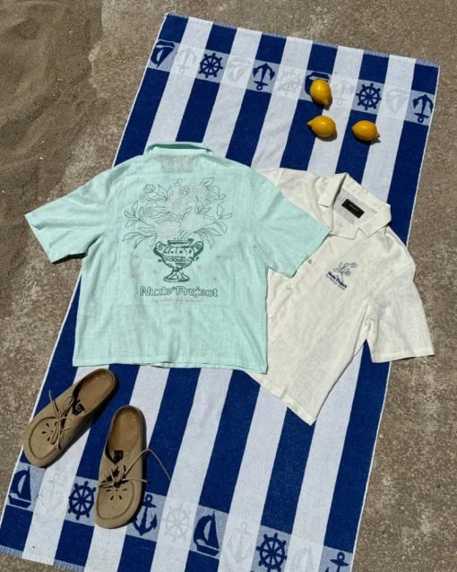 Nude Project Kimchi Resort Shirt Aqua Green Hot