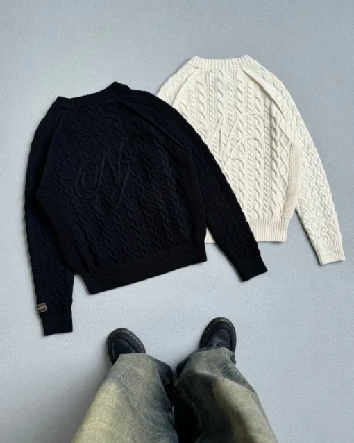 Nude Project La Nonna Cable Knit Sweater Black Outlet