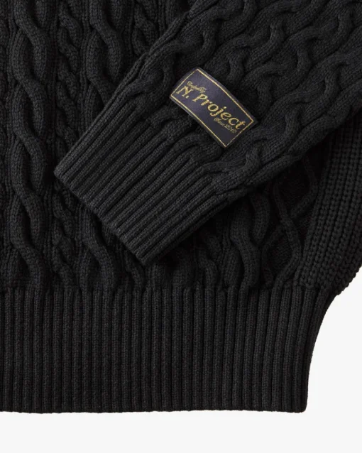 Nude Project La Nonna Cable Knit Sweater Black Outlet