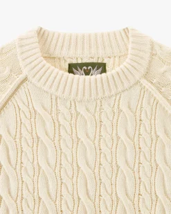 Nude Project La Nonna Cable Knit Sweater Marshmallow Hot