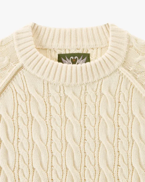 Nude Project La Nonna Cable Knit Sweater Marshmallow Hot