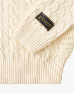 Nude Project La Nonna Cable Knit Sweater Marshmallow Hot