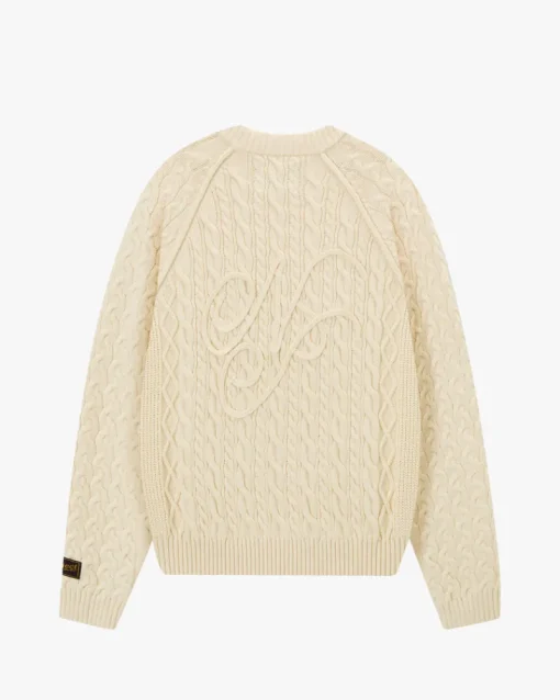 Nude Project La Nonna Cable Knit Sweater Marshmallow Hot