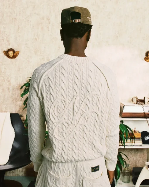 Nude Project La Nonna Cable Knit Sweater Marshmallow Hot