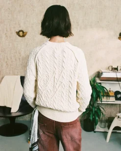 Nude Project La Nonna Cable Knit Sweater Marshmallow Hot
