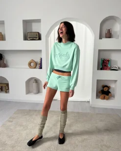Nude Project Lacy Cropped Sweatshirt Green Online